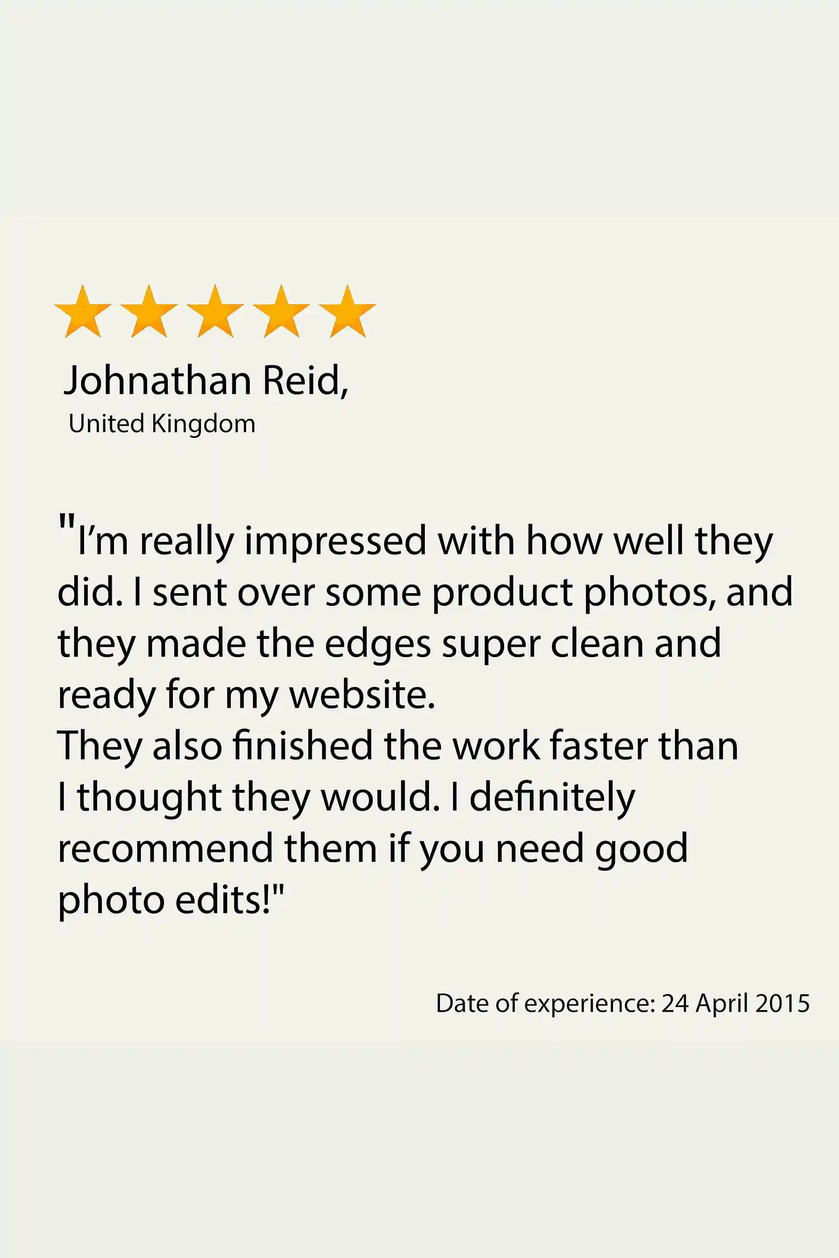 customer review example