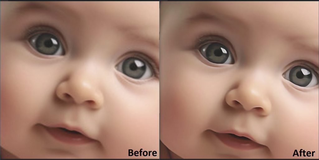 Cute Baby Girl before after edit